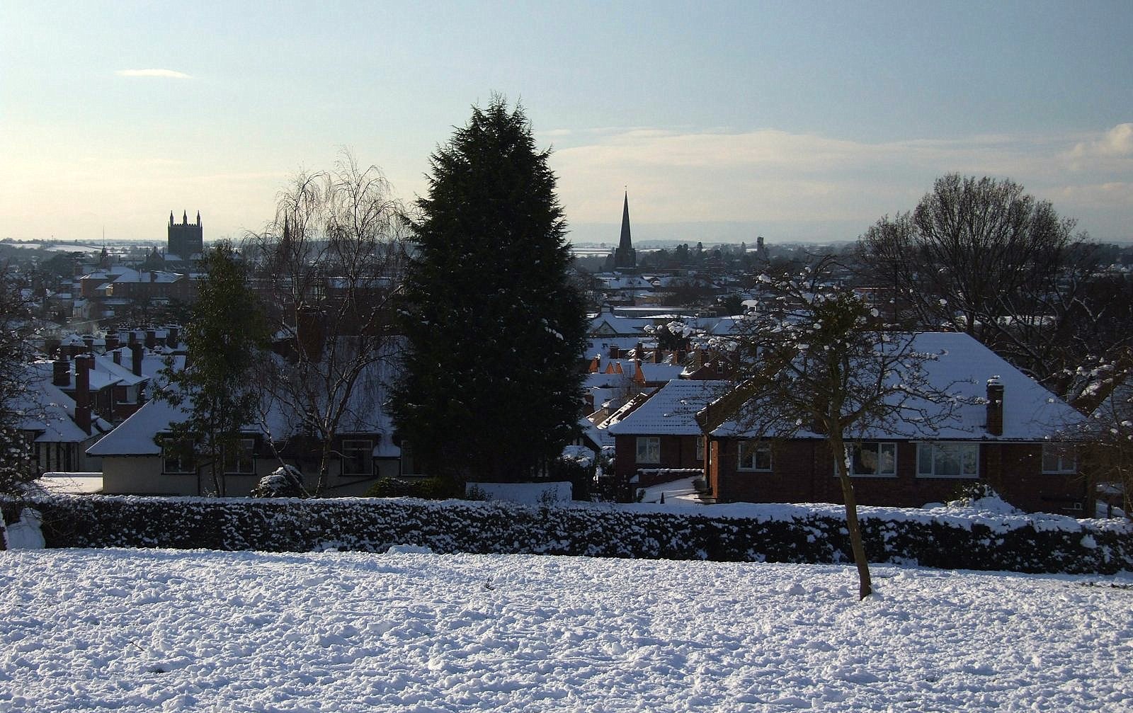 View of Hereford Cathedral from Churchill Gardens.jpg